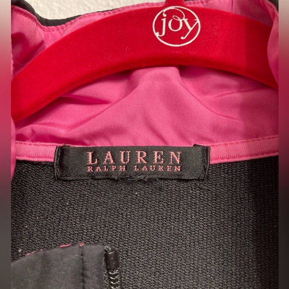 💙 Lauren Ralph Lauren Women’s Quilted Jacket, Black and Pink, Size Large - Picture 3 of 10
